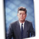 John F. Kennedy Color Portrait JFK President Retro USA WALL  20x16 inch FRAMED CANVAS PRINT