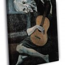 The Old Guitarist Pablo Picasso Painting Art  20x16 inch FRAMED CANVAS WALL PRINT