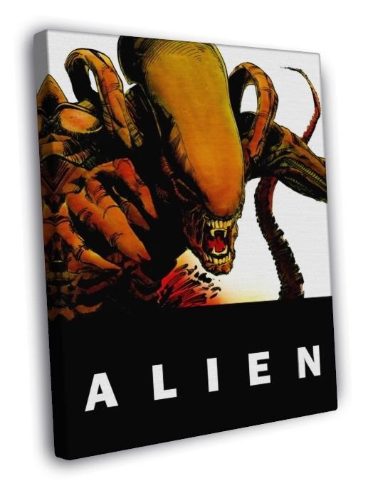 Alien Xenomorph Sci-Fi Movie Retro Art Artwork  20x16 inch FRAMED CANVAS WALL PRINT
