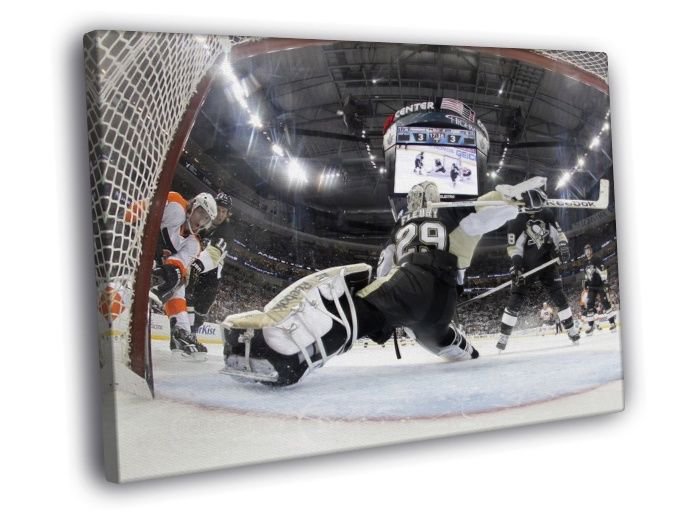 Marc Andre Fleury Pittsburgh Penguins Sport  20x16 inch FRAMED CANVAS WALL PRINT