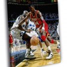 Hakeem Olajuwon Shaquille O'Neal Basketball WALL  20x16 inch FRAMED CANVAS PRINT