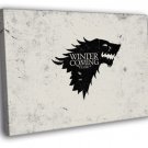House Stark of Winterfell Wolf Game of Thrones  20x16 inch FRAMED CANVAS WALL PRINT