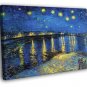 Starry Night Van Gogh Painting Retro Vintage  20x16 inch FRAMED CANVAS WALL PRINT