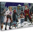 Fairy Tail Characters Lucy Happy Erza Gray Loxar Anime WALL  20x16 inch FRAMED CANVAS PRINT