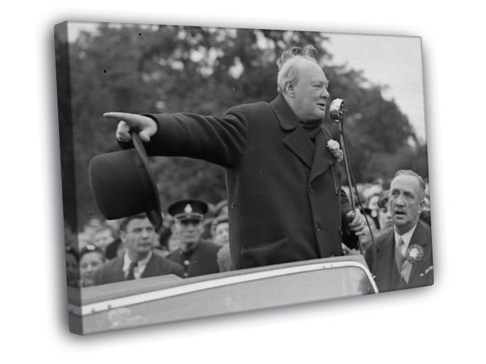 Winston Churchill Speech 1945 WWII War WW2 Old Retro 20x16 inch FRAMED ...