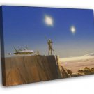 Tatooine Desert Landscape Star Wars Movie Painting Art  20x16 inch FRAMED CANVAS WALL PRINT