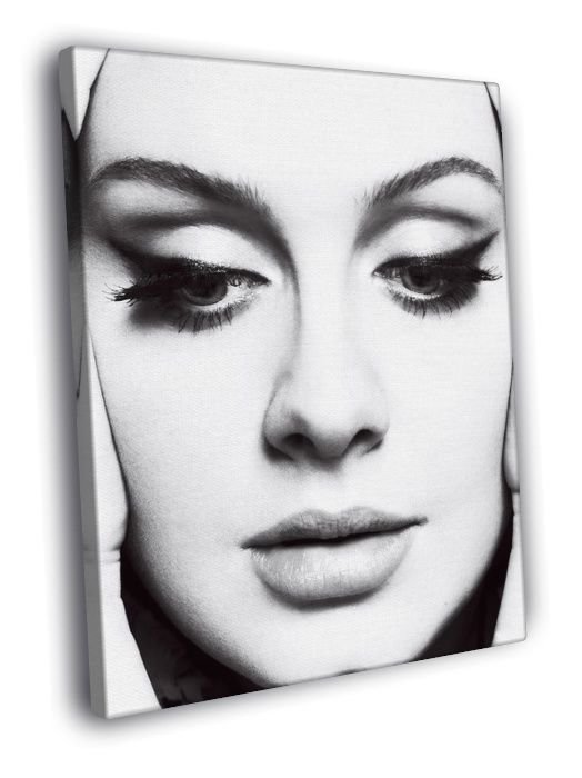 Adele Portrait BW Music Singer Rare WALL  20x16 inch FRAMED CANVAS PRINT