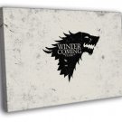 House Stark of Winterfell Wolf Game of Thrones  20x16 inch FRAMED CANVAS WALL PRINT