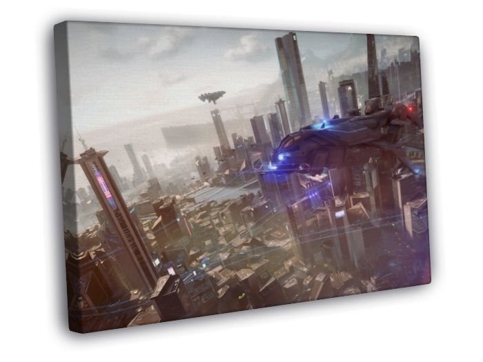 Killzone Shadow Fall Sci-Fi Futuristic City Game Art  20x16 inch FRAMED CANVAS WALL PRINT