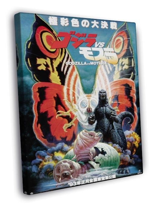 Godzilla vs. Mothra The Battle for Earth 1992 Vintage WALL  20x16 inch FRAMED CANVAS PRINT