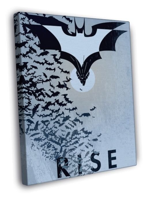 Batman Logo Dark Knight Rises Cool Art Artwork WALL  20x16 inch FRAMED CANVAS PRINT