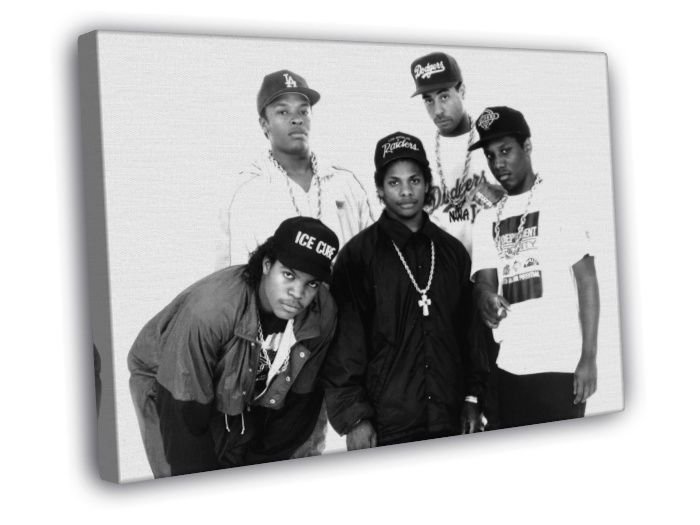 NWA Rare Ice Cube Dr Dre Eazy-E Yella MC Ren Gangsta 20x16 inch FRAMED ...