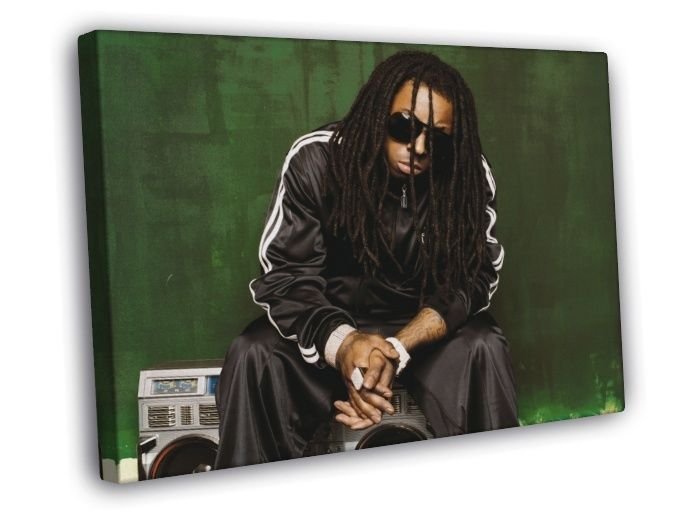 Lil Wayne Dreads Hip Hop Singer Music  20x16 inch FRAMED CANVAS WALL PRINT