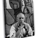 Pablo Picasso Artist Painter Portrait Stained Glass  20x16 inch FRAMED CANVAS WALL PRINT