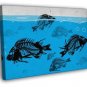 Skeleton Fish Bones Cool Fishing Art 20x16 inch FRAMED CANVAS WALL PRINT