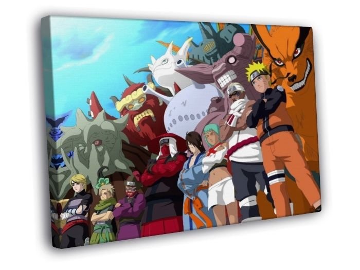 Naruto Ultimate Ninja Characters Anime Manga WALL  20x16 inch FRAMED CANVAS PRINT