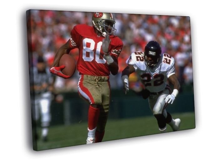Jerry Lee Rice San Francisco 49ers Football  20x16 inch FRAMED CANVAS WALL PRINT