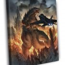 Godzilla 2014 Movie Awesome Painting Art WALL  20x16 inch FRAMED CANVAS PRINT