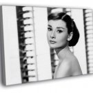Audrey Hepburn Retro Classic Actress BW WALL  20x16 inch FRAMED CANVAS PRINT