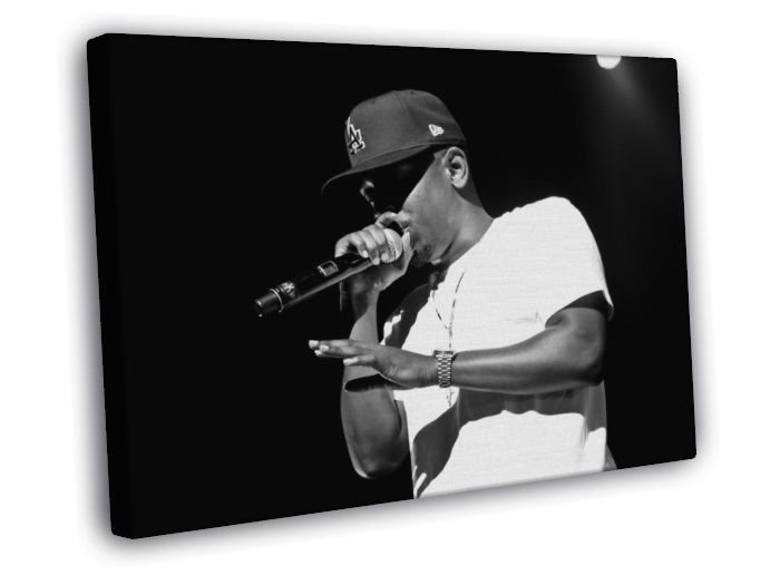 Kendrick Lamar Live Concert Microphone BW Rapper Rap WALL  20x16 inch FRAMED CANVAS PRINT