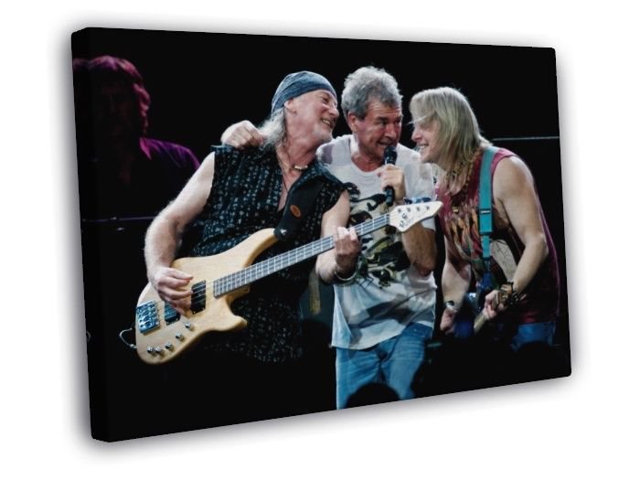 Deep Purple Roger Glover Ian Gillan Steve Morse Stage WALL  20x16 inch FRAMED CANVAS PRINT