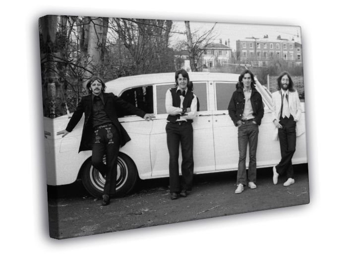 Ringo Starr Paul McCartney Harrison Lennon  20x16 inch FRAMED CANVAS WALL PRINT
