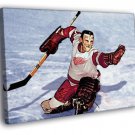 Terry Sawchuk Detroit Red Wings Goaltender Sport  20x16 inch FRAMED CANVAS WALL PRINT