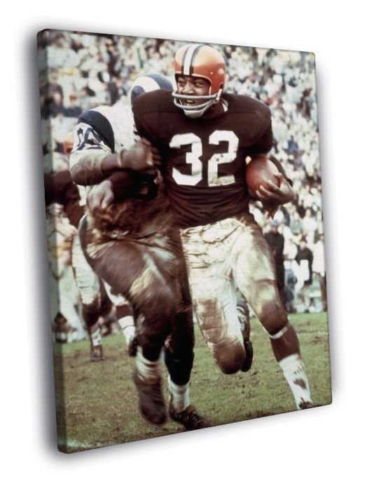 Jim Brown Cleveland Browns Classic  20x16 inch FRAMED CANVAS WALL PRINT