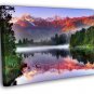Mountains Lake Mist Sunset Beautiful Nature WALL  20x16 inch FRAMED CANVAS PRINT