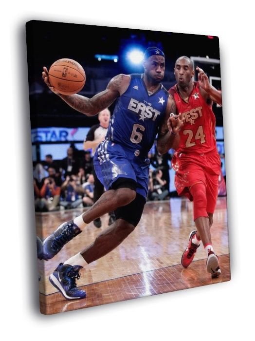 Lebron James East All-Star Game Basketball  20x16 inch FRAMED CANVAS WALL PRINT