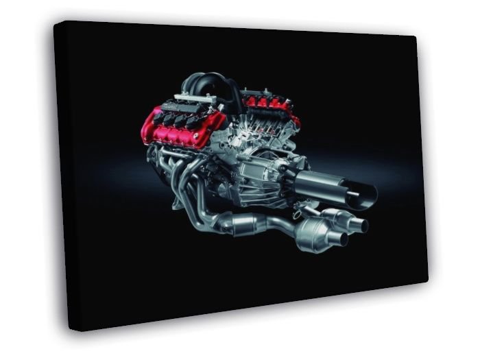 Car Engine Motor Tuning Engineering WALL  20x16 inch FRAMED CANVAS PRINT
