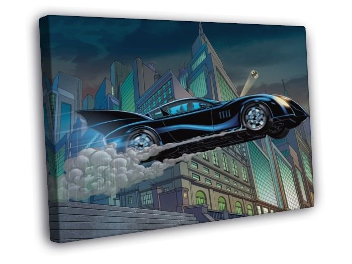 Awesome Batmobile Gotham Batman Cool Rare Art  20x16 inch FRAMED CANVAS WALL PRINT