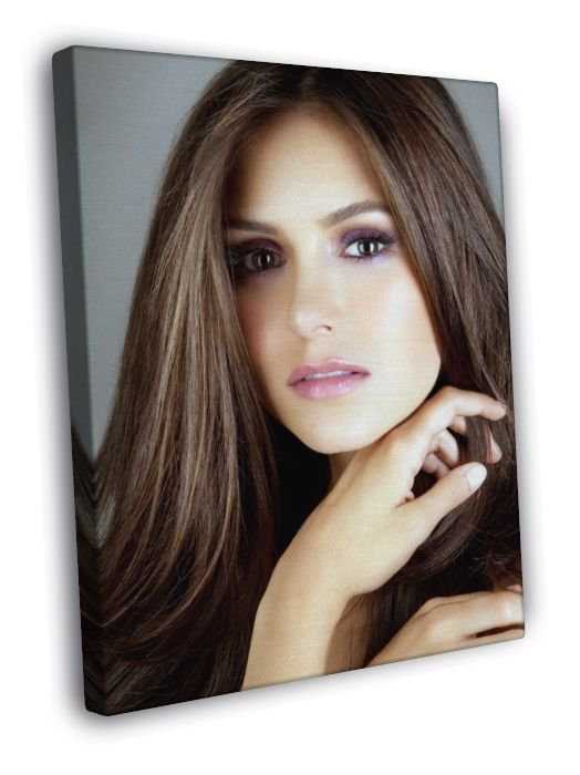 Nina Dobrev Portrait Actress WALL  20x16 inch FRAMED CANVAS PRINT