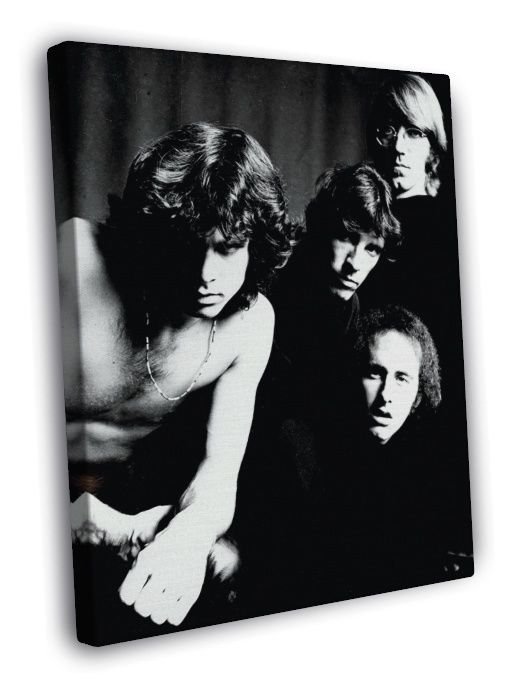 The Doors BW Retro Jim Morrison Vintage Rock Band  20x16 inch FRAMED CANVAS WALL PRINT