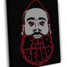 James Harden Fear The Beard Basketball Art  20x16 inch FRAMED CANVAS WALL PRINT