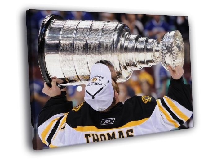Tim Thomas Boston Bruins Hockey Sport WALL  20x16 inch FRAMED CANVAS PRINT