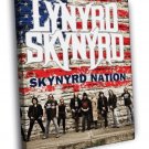 Lynyrd Skynyrd American Flag Rock Music Band WALL  20x16 inch FRAMED CANVAS PRINT