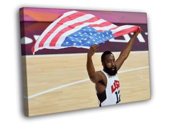 James Harden USA Olympic Team Basketball Sport  20x16 inch FRAMED CANVAS WALL PRINT