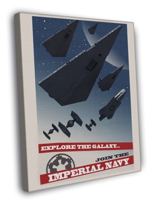 Imperial Navy Starfleet Propaganda Star Wars Movie Art WALL  20x16 inch FRAMED CANVAS PRINT