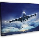 Boeing Airliner Beautiful Airplane Blue Sky Aircraft WALL  20x16 inch FRAMED CANVAS PRINT