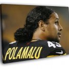 Troy Polamalu Pittsburgh Steelers WALL  20x16 inch FRAMED CANVAS PRINT