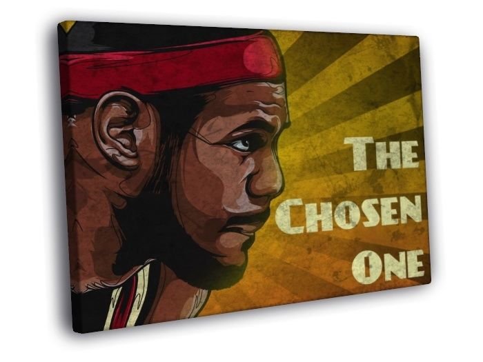 LeBron James The Chosen One King Miami Heat  20x16 inch FRAMED CANVAS WALL PRINT