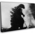 Godzilla 1954 BW Film Movie Retro Vintage  20x16 inch FRAMED CANVAS WALL PRINT