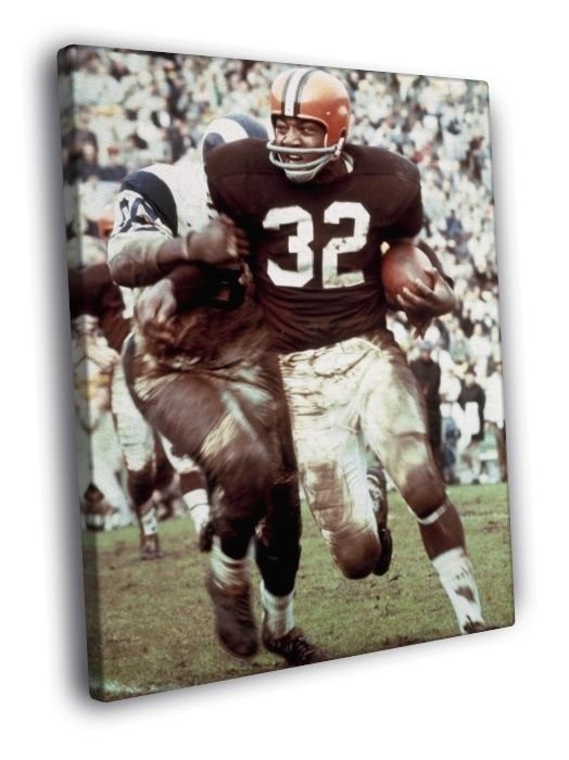 Jim Brown Cleveland Browns Classic WALL  20x16 inch FRAMED CANVAS PRINT