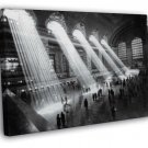NYC Grand Central Station 1929 Retro Photo BW New York WALL  20x16 inch FRAMED CANVAS PRINT