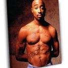 Tupac 2Puc Hot Body Rapper Hip-Hop Music  20x16 inch FRAMED CANVAS WALL PRINT
