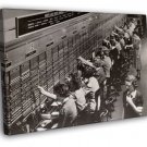 Switchboard Operators Women Rare Old Retro BW WALL  20x16 inch FRAMED CANVAS PRINT