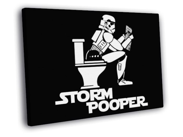 Stormtrooper Funny Cool Artwork Star Wars Art  20x16 inch FRAMED CANVAS WALL PRINT
