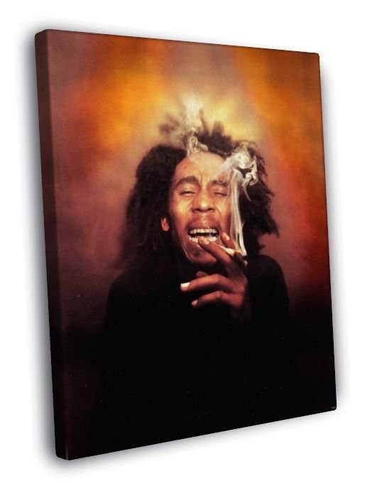 Bob Marley Portrait Reggae Singer Vintage WALL  20x16 inch FRAMED CANVAS PRINT