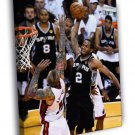 Kawhi Leonard Dunk Spurs Heat Basketball Sport  20x16 inch FRAMED CANVAS WALL PRINT